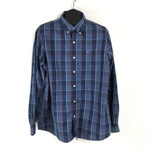 Chaps Easy Care Button Down Shirt Men's XL Plaid Long Sleeve Stretch Casual